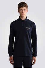 NAPAPIJRI - חולצת פולו עם לוגו בצבע נייבי - MASHBIR//365