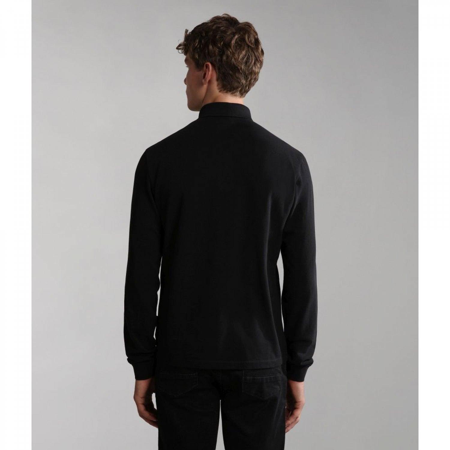 NAPAPIJRI - חולצת פולו עם לוגו בצבע שחור - MASHBIR//365