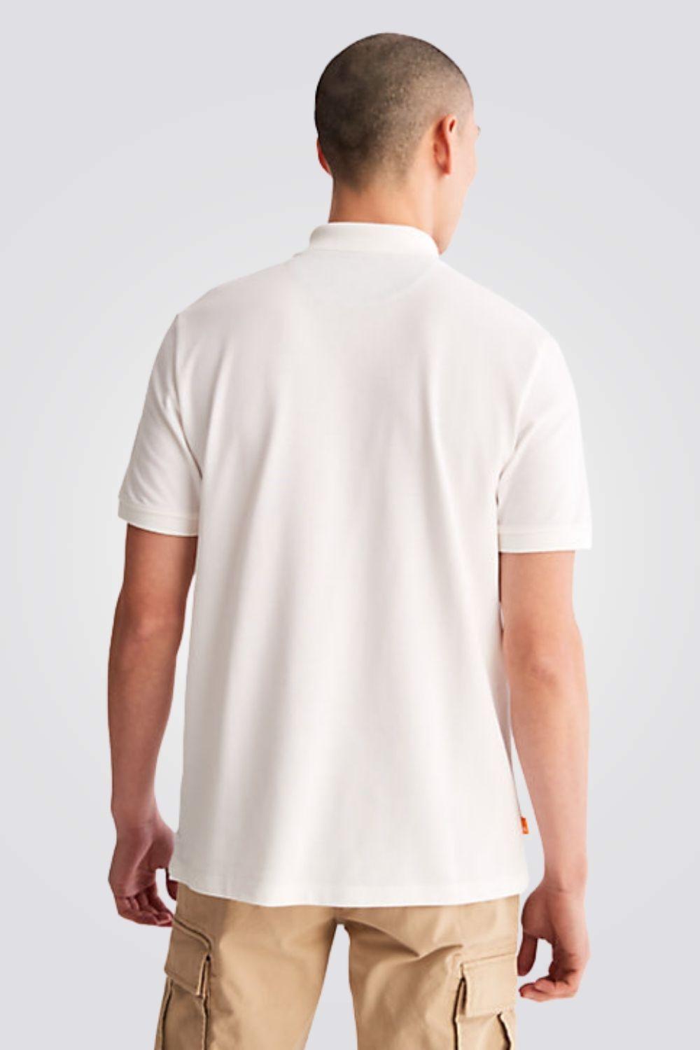 TIMBERLAND - חולצת פולו MILLERS RIVER בצבע לבן - MASHBIR//365