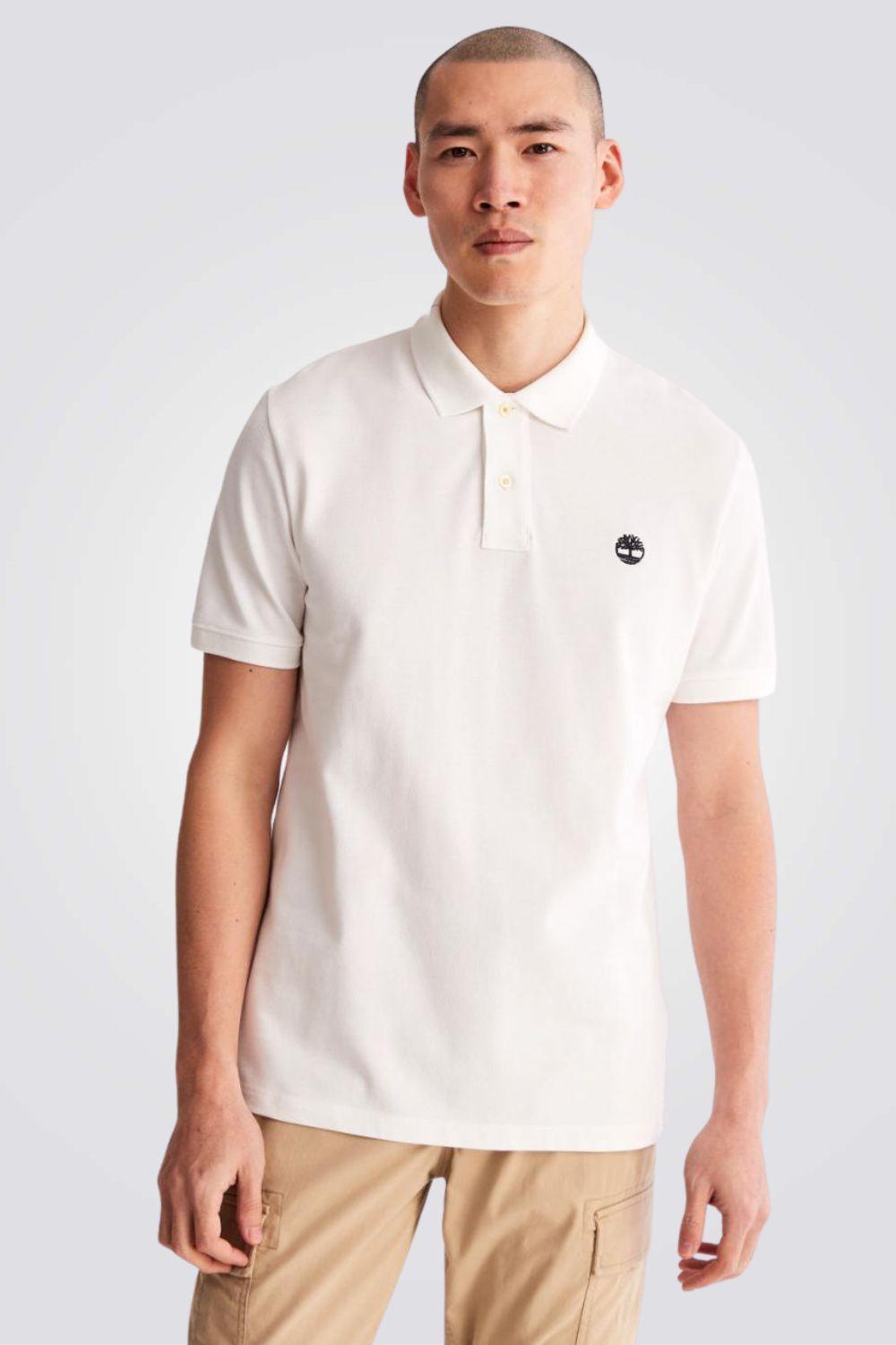 TIMBERLAND - חולצת פולו MILLERS RIVER בצבע לבן - MASHBIR//365