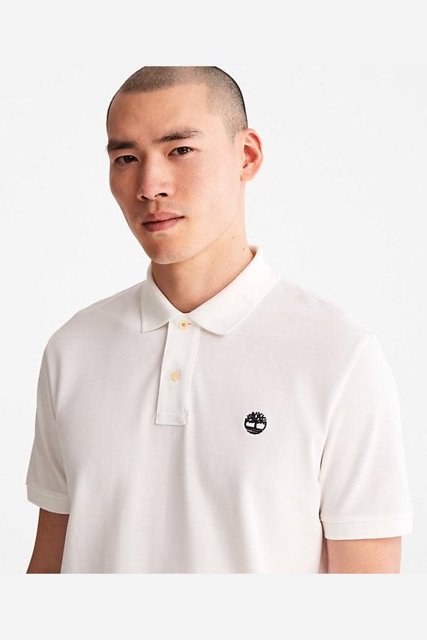 TIMBERLAND - חולצת פולו MILLERS RIVER בצבע לבן - MASHBIR//365