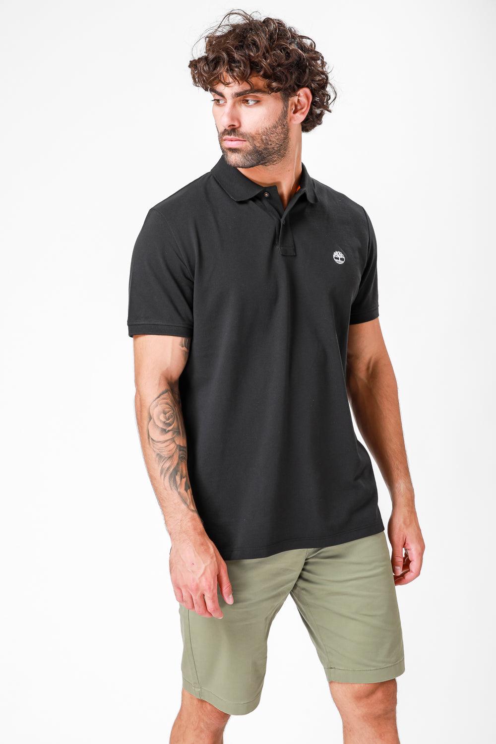 TIMBERLAND - חולצת פולו RIVER PIQUE שחורה - MASHBIR//365