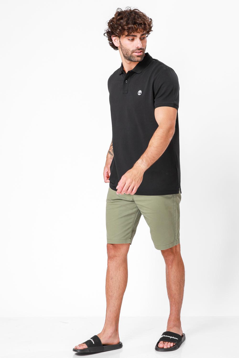 TIMBERLAND - חולצת פולו RIVER PIQUE שחורה - MASHBIR//365