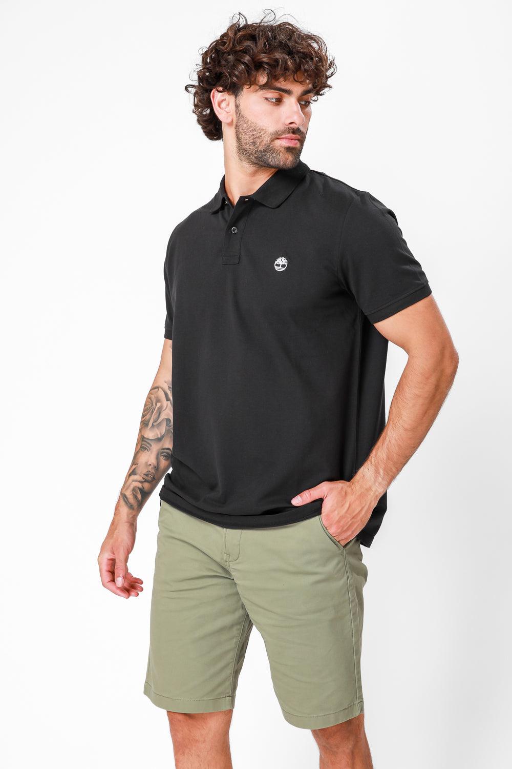 TIMBERLAND - חולצת פולו RIVER PIQUE שחורה - MASHBIR//365