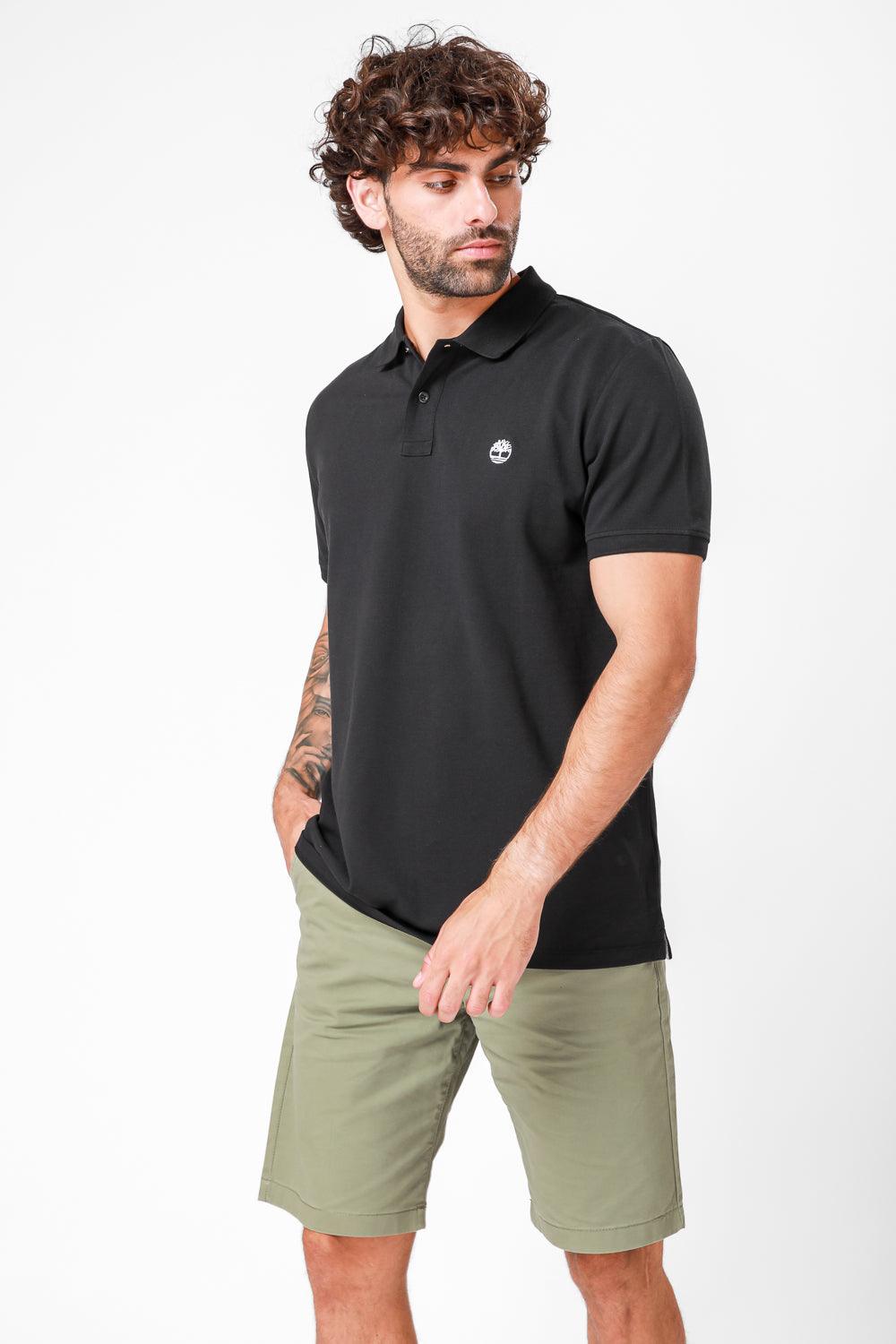 TIMBERLAND - חולצת פולו RIVER PIQUE שחורה - MASHBIR//365