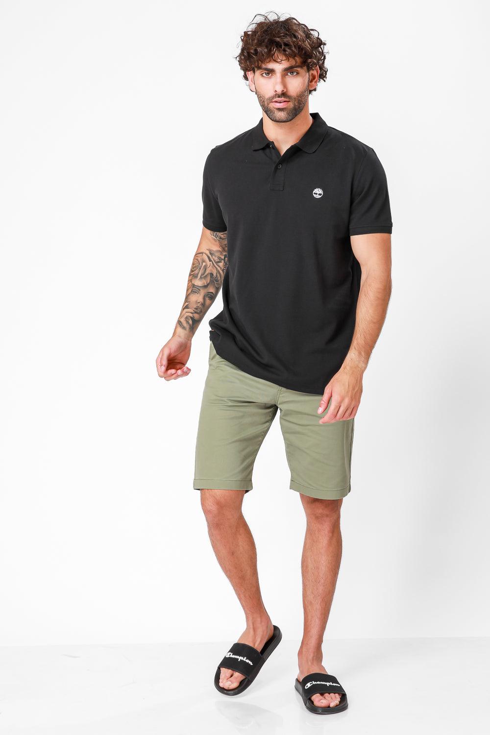 TIMBERLAND - חולצת פולו RIVER PIQUE שחורה - MASHBIR//365