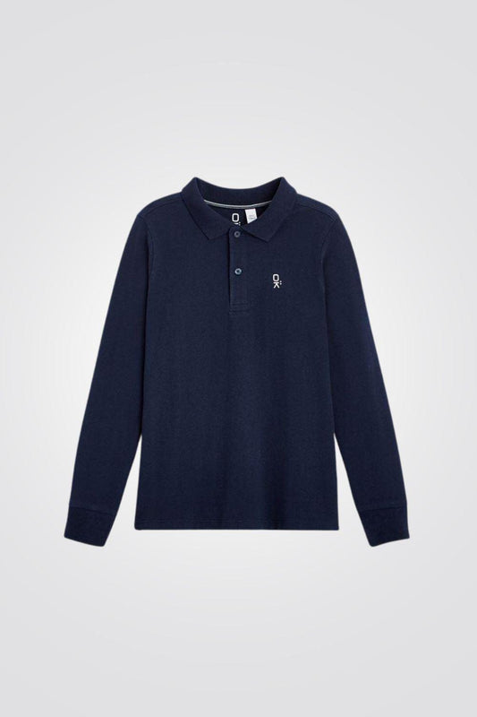OKAIDI - חולצת פולו שרוול ארוך כחול כהה לילדים - MASHBIR//365