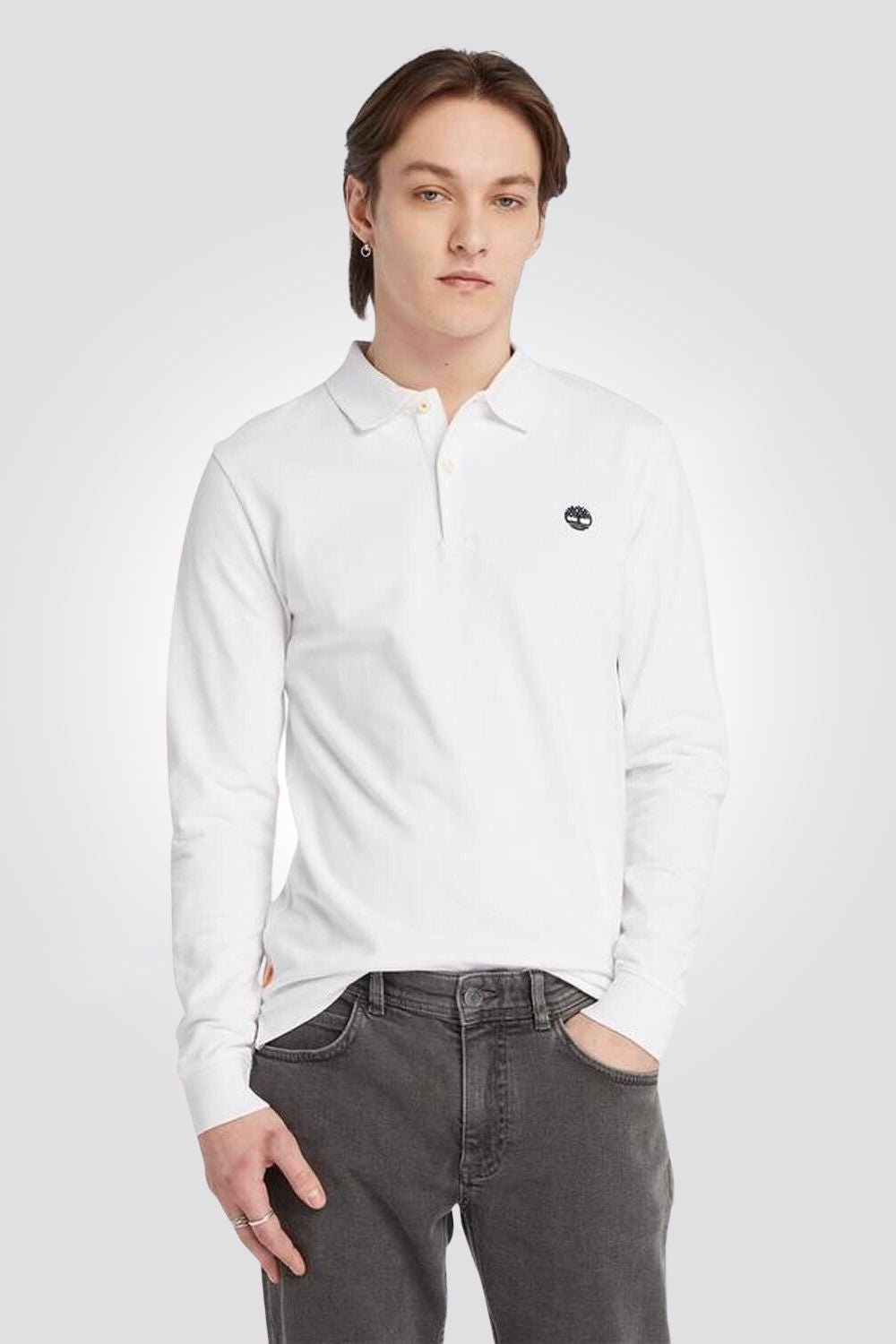 TIMBERLAND - חולצת פולו SLIM FIT בצבע לבן - MASHBIR//365