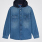 OKAIDI - חולצת ג'ינס ילדים כחולה עם קפוצ'ון נשלף - MASHBIR//365 - 1
