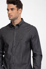 NAUTICA - חולצת ג'ינס מכופתרת שחורה - MASHBIR//365