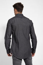 NAUTICA - חולצת ג'ינס מכופתרת שחורה - MASHBIR//365