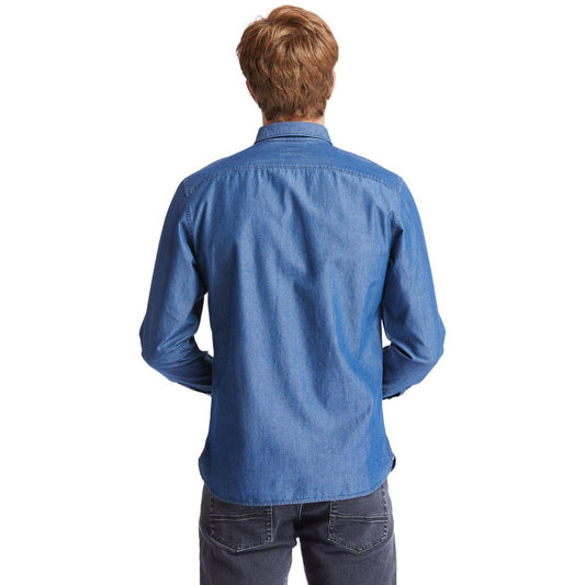 TIMBERLAND - חולצת ג’ינס מכופתרת SLIM FIT צבע כחול בהיר - MASHBIR//365