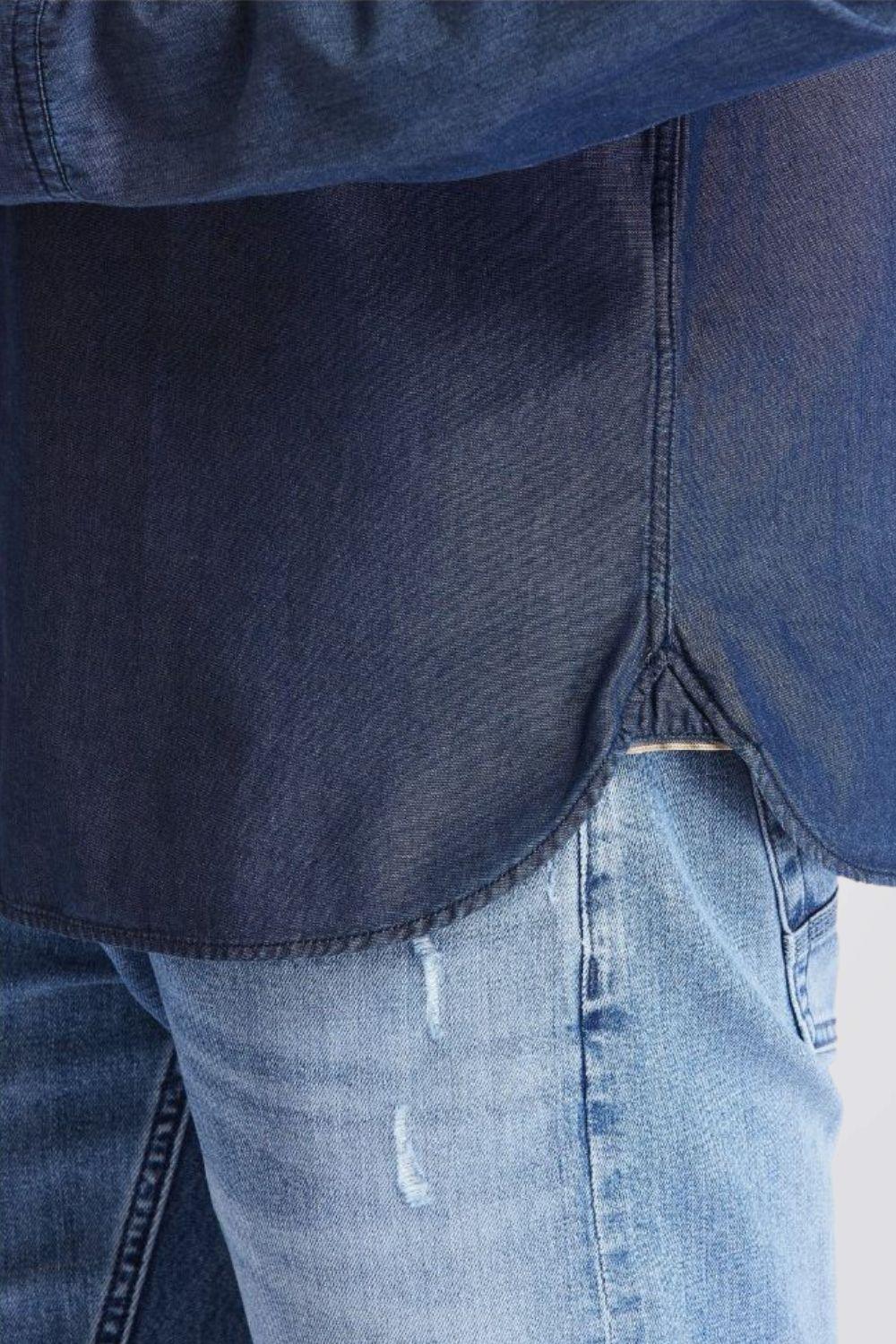 TIMBERLAND - חולצת ג’ינס מכופתרת SLIM FIT צבע כחול כהה - MASHBIR//365