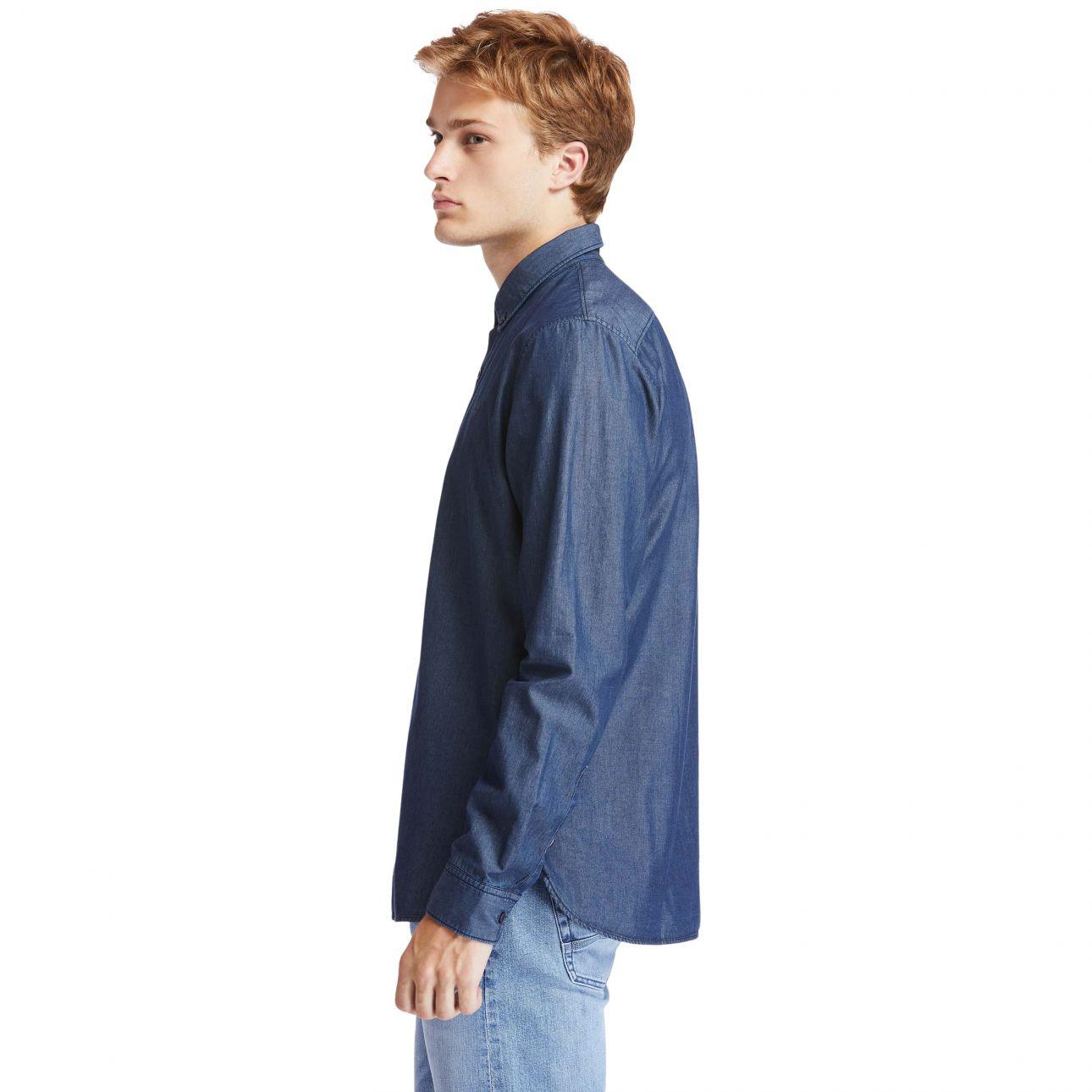 TIMBERLAND - חולצת ג’ינס מכופתרת SLIM FIT צבע כחול כהה - MASHBIR//365