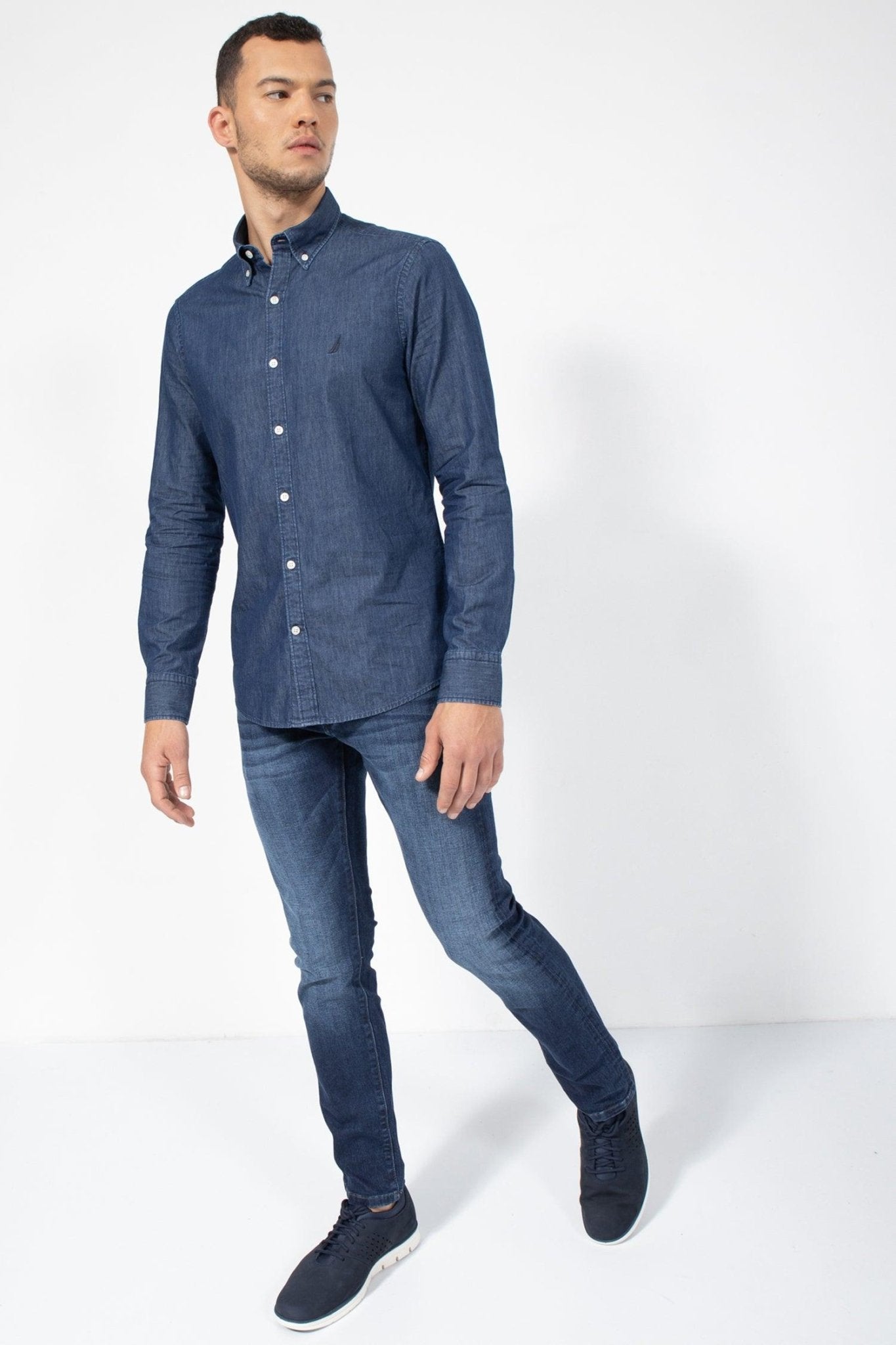 NAUTICA - חולצת ג'ינס מכופתרת כחול - MASHBIR//365