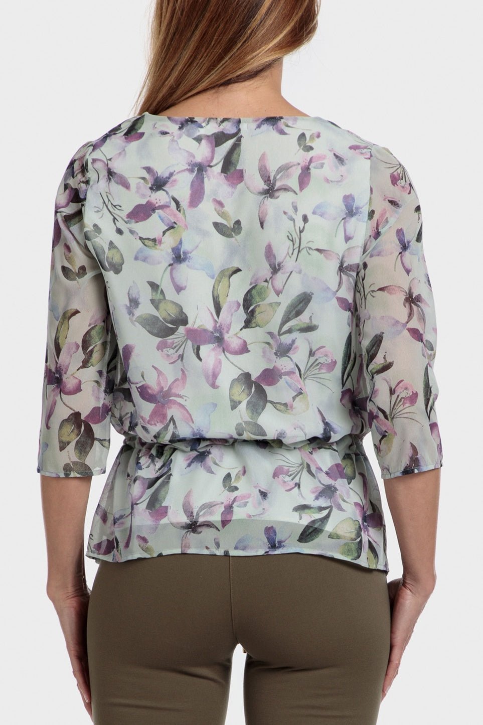 PUNT ROMA - חולצת הדפס פרחים בצבע ירוק - MASHBIR//365