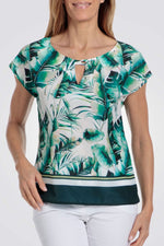 PUNT ROMA - חולצת הדפס טרופית בצבע ירוק - MASHBIR//365