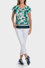 PUNT ROMA - חולצת הדפס טרופית בצבע ירוק - MASHBIR//365