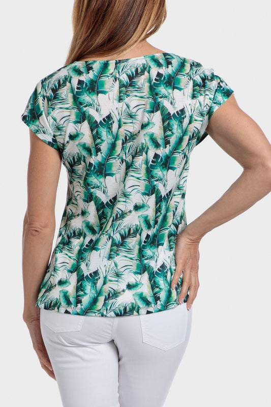 PUNT ROMA - חולצת הדפס טרופית בצבע ירוק - MASHBIR//365