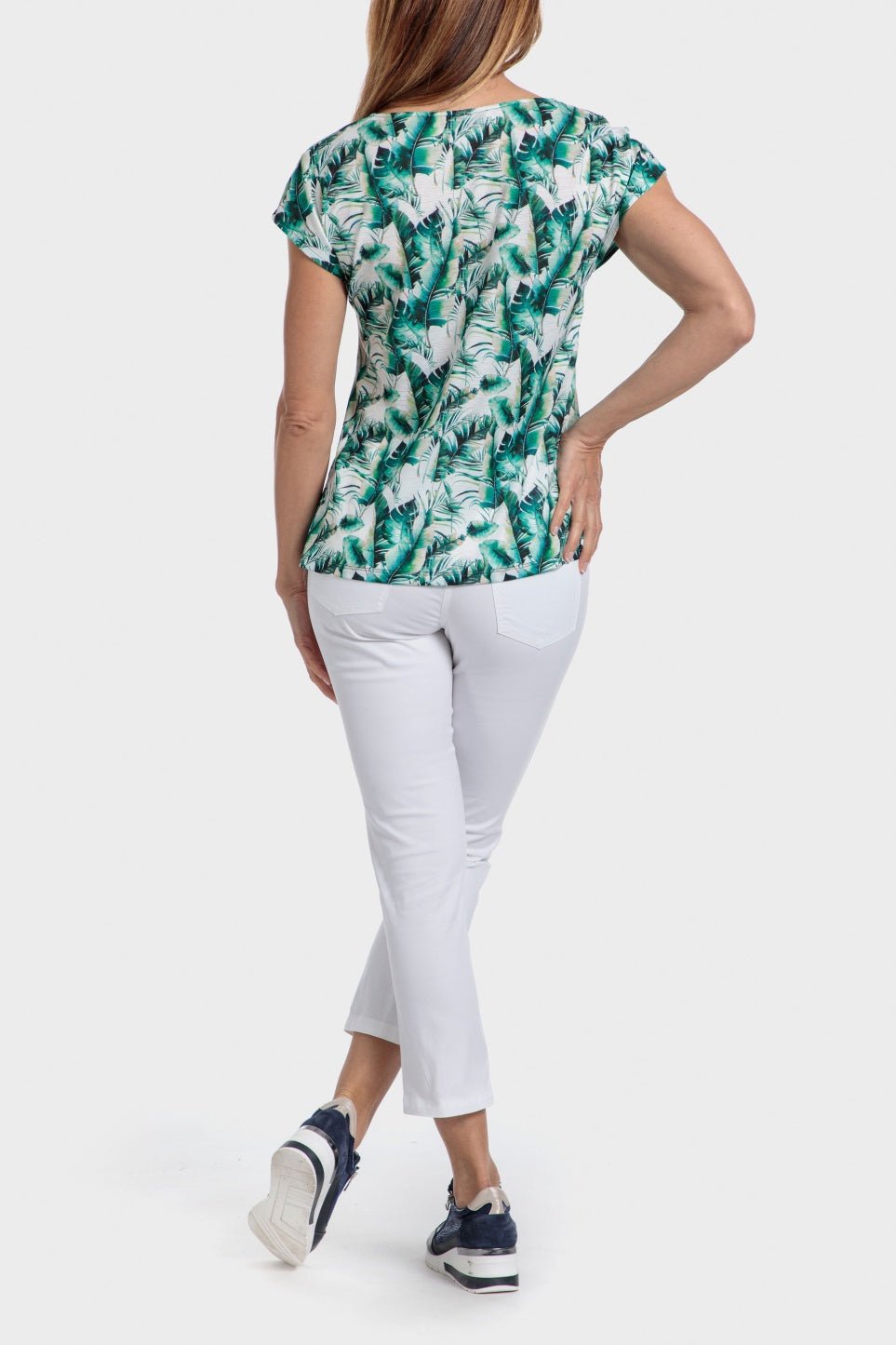 PUNT ROMA - חולצת הדפס טרופית בצבע ירוק - MASHBIR//365
