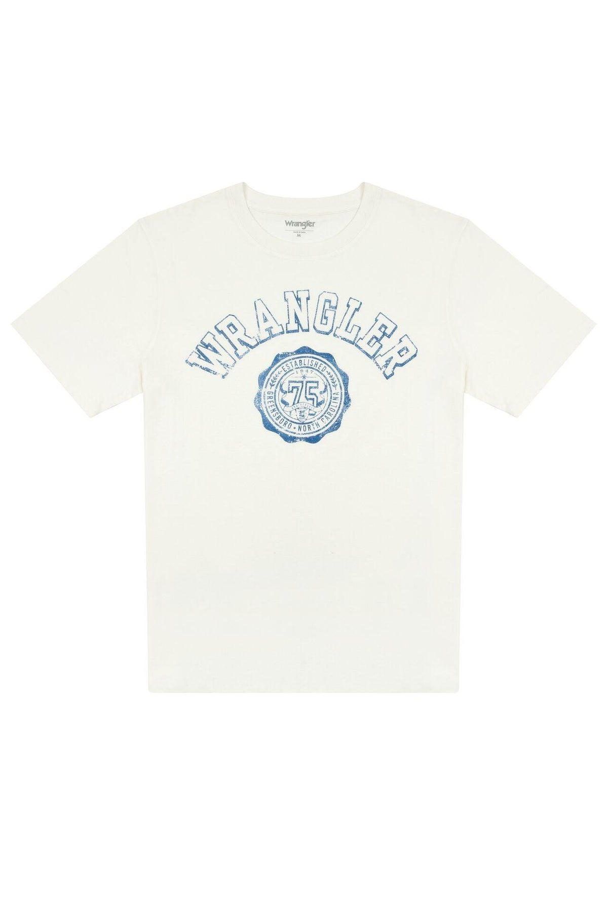 WRANGLER - חולצת טי COLLEGIATE בצבע אוף וויט - MASHBIR//365