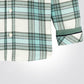 OKAIDI - חולצת ילדים פלנל מכופתרת משבצות ירוק על שמנת - MASHBIR//365 - 2