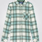 OKAIDI - חולצת ילדים פלנל מכופתרת משבצות ירוק על שמנת - MASHBIR//365 - 1