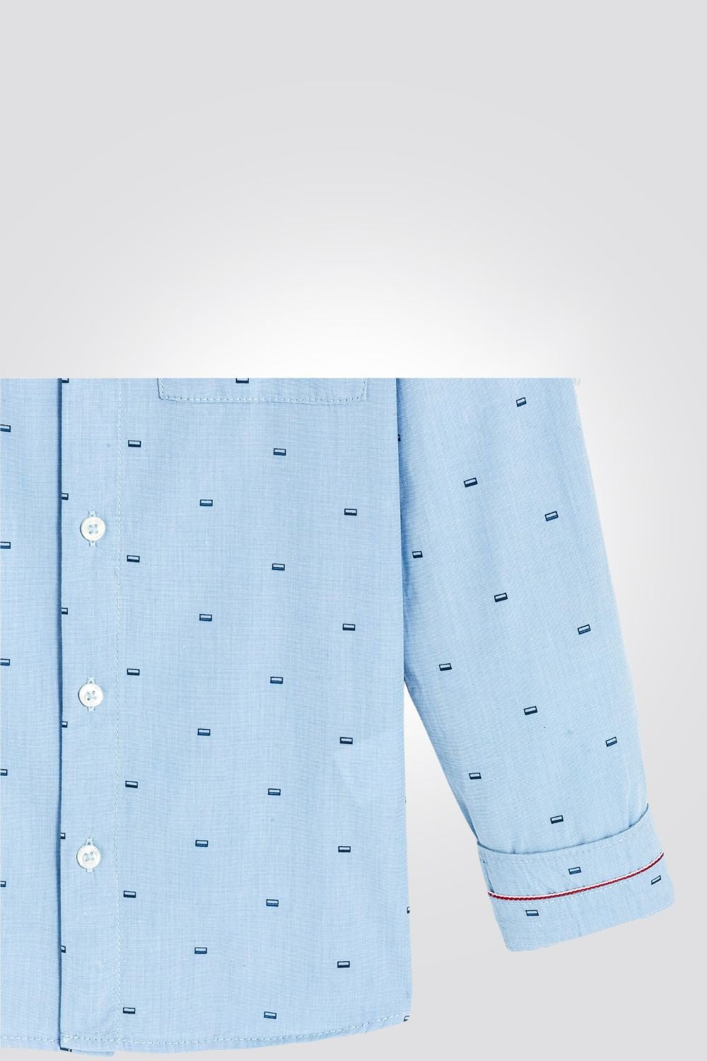 OKAIDI - חולצת ילדים מכופתרת הדפס קווים על תכלת - MASHBIR//365