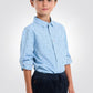 OKAIDI - חולצת ילדים מכופתרת הדפס קווים על תכלת - MASHBIR//365