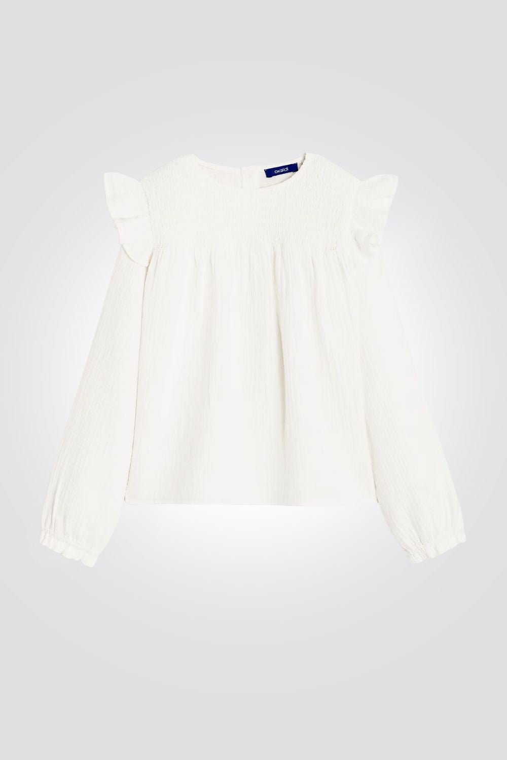 OKAIDI - חולצת ילדות שרוול ארוך בצבע שמנת - MASHBIR//365