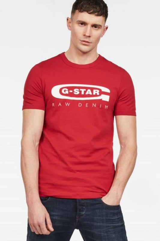 GSTAR - חולצת טישירט לוגו בצבע אדום - MASHBIR//365