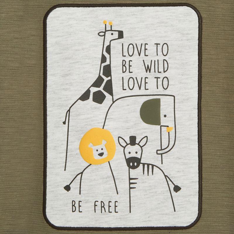 OBAIBI - חולצת חיות ירוק זית תינוקות - MASHBIR//365