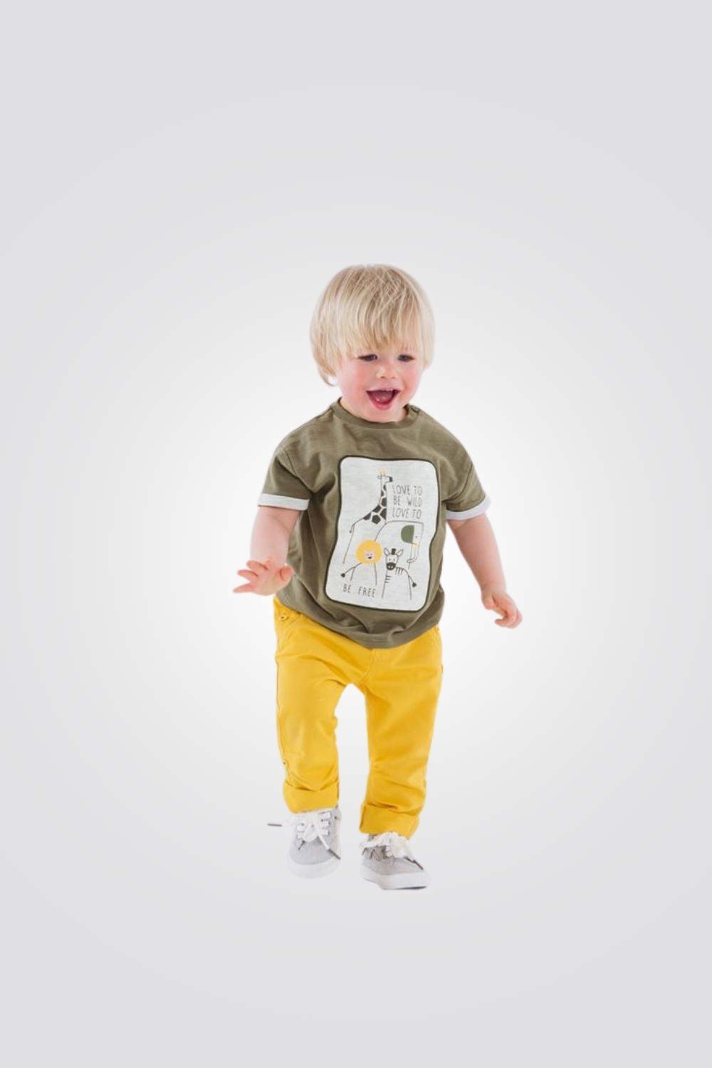 OBAIBI - חולצת חיות ירוק זית תינוקות - MASHBIR//365