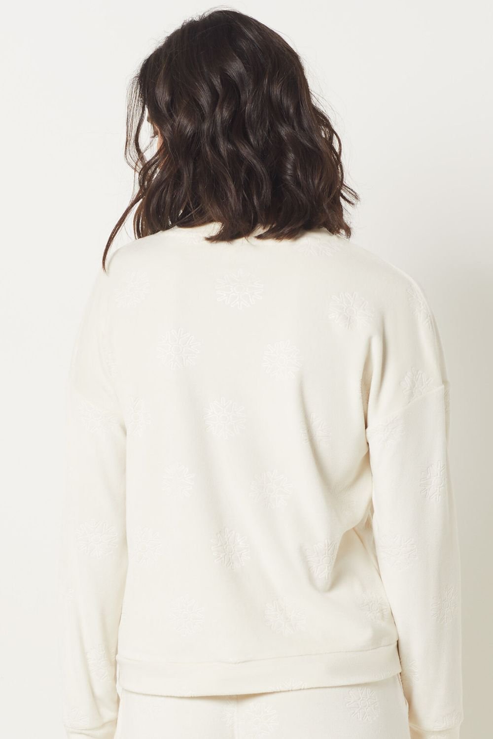 ETAM - חולצת קטיפה RHEANNA פתיתי שלג - MASHBIR//365