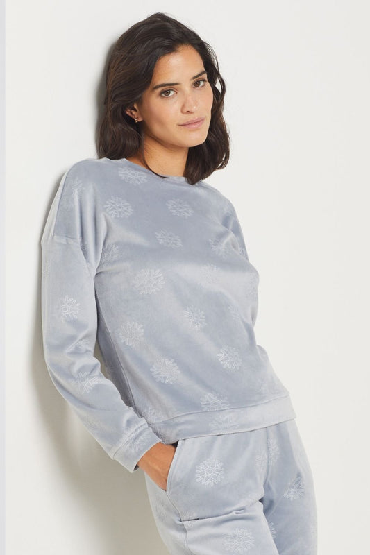 ETAM - חולצת קטיפה RHEANNA פתיתי שלג - MASHBIR//365