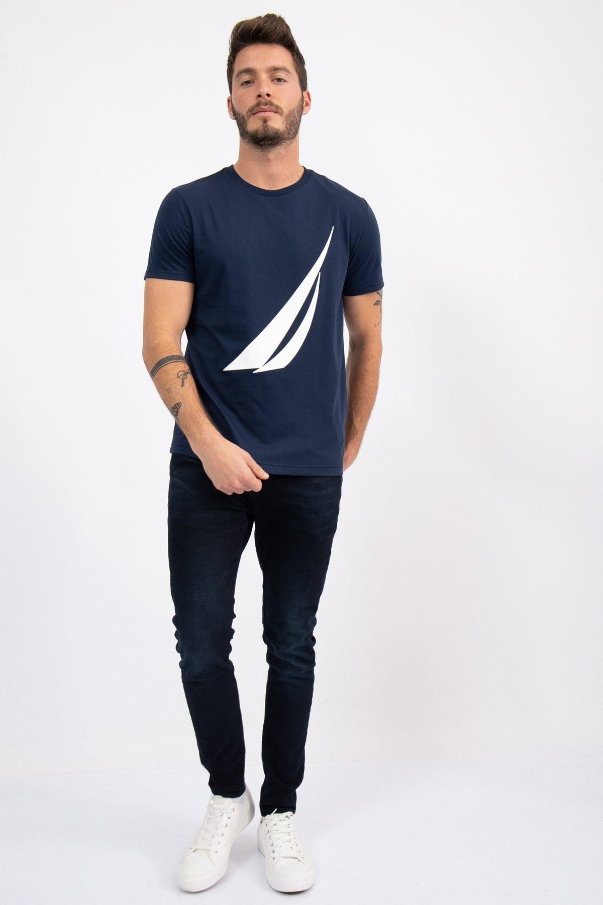 NAUTICA - חולצת LOGO צבע נייבי - MASHBIR//365