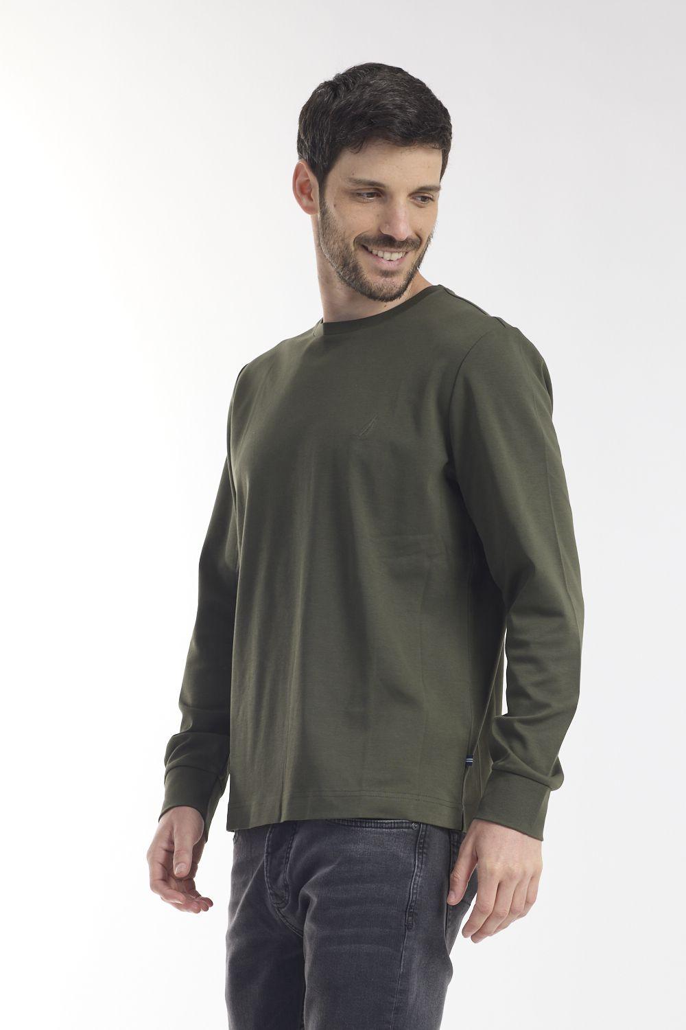 NAUTICA - חולצת לוגו בצבע ירוק זית - MASHBIR//365