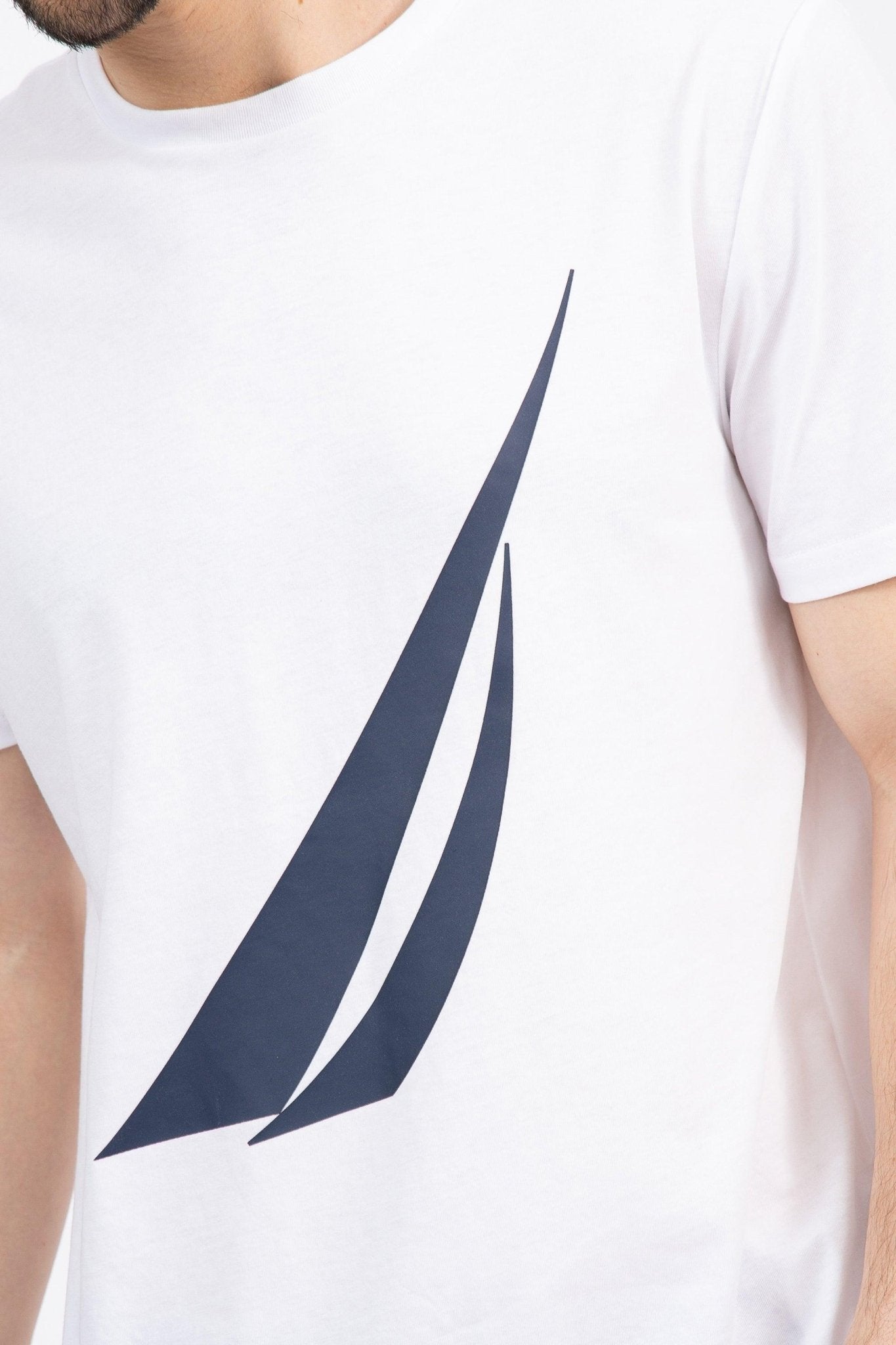 NAUTICA - חולצת לוגו בצבע לבן - MASHBIR//365