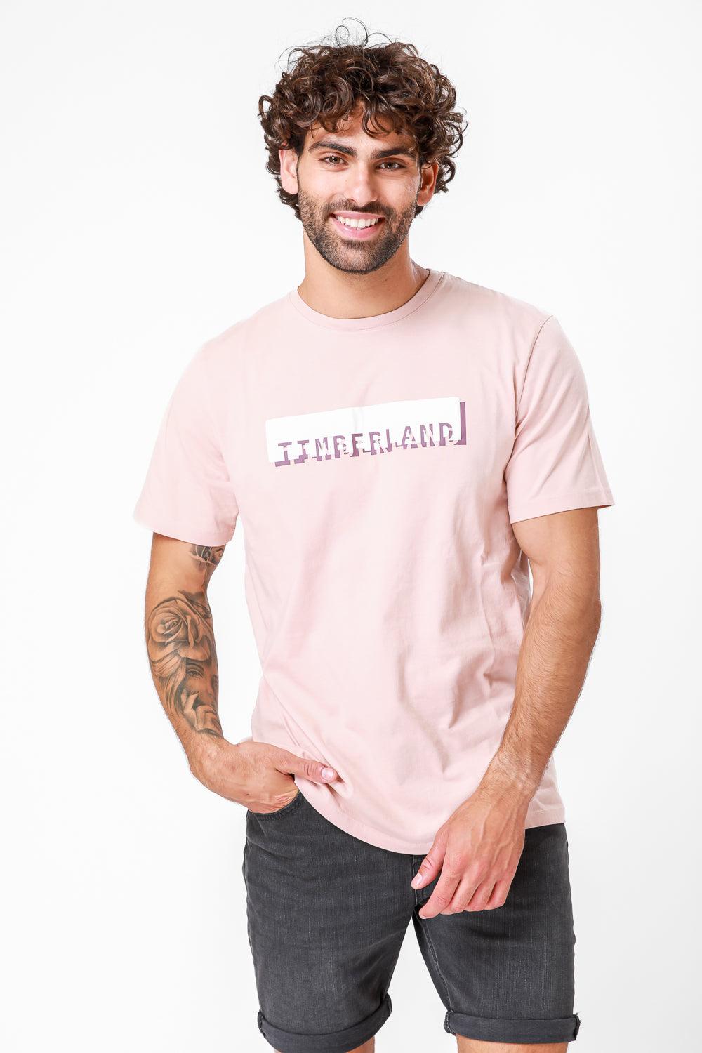 TIMBERLAND - חולצת לוגו לינארית ורודה - MASHBIR//365