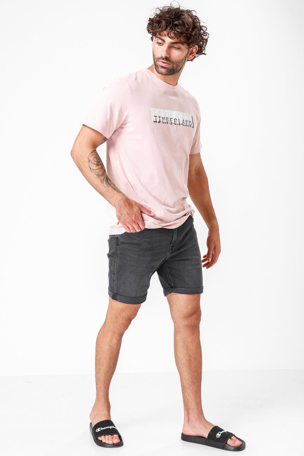 TIMBERLAND - חולצת לוגו לינארית ורודה - MASHBIR//365