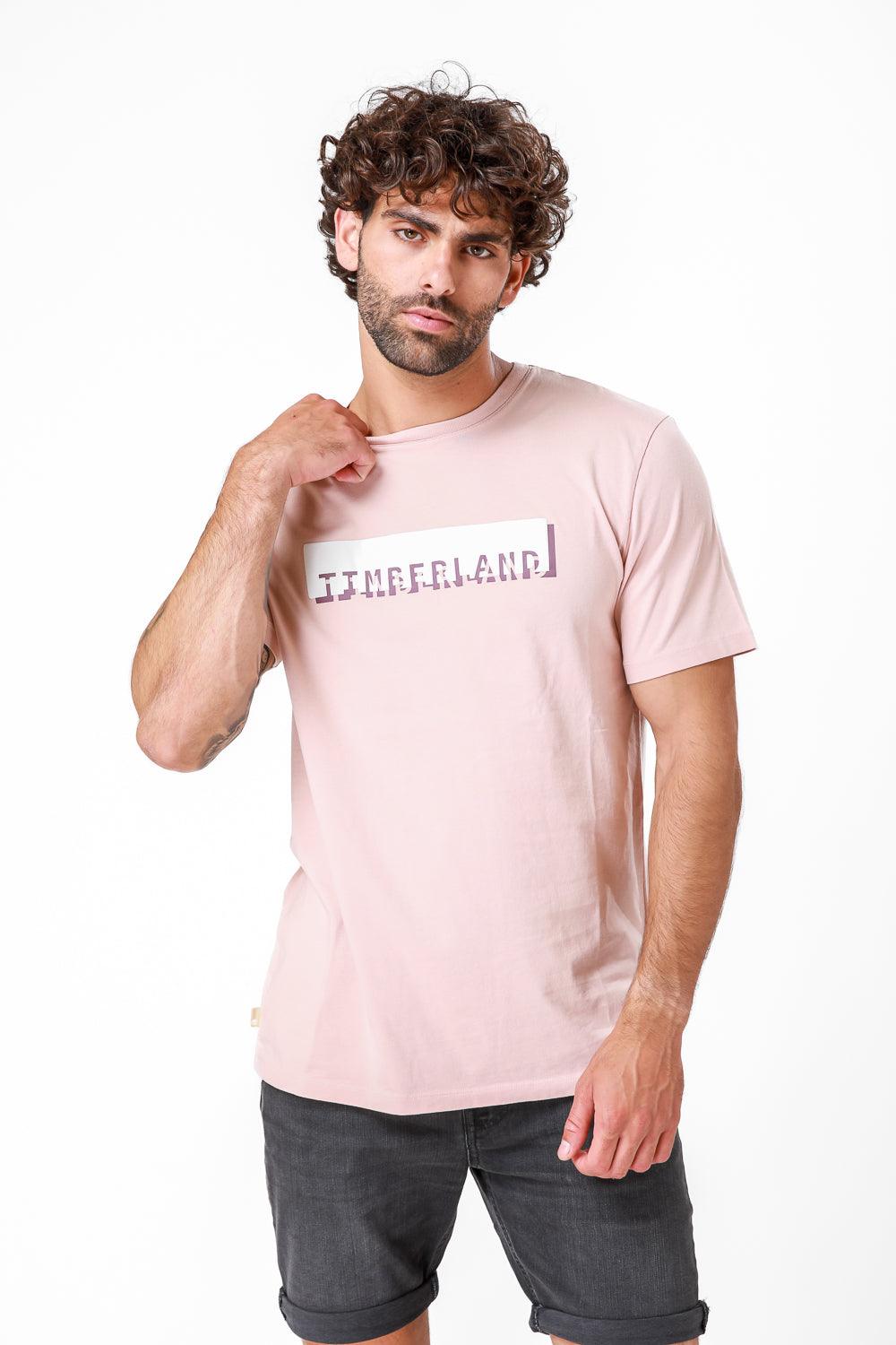 TIMBERLAND - חולצת לוגו לינארית ורודה - MASHBIR//365