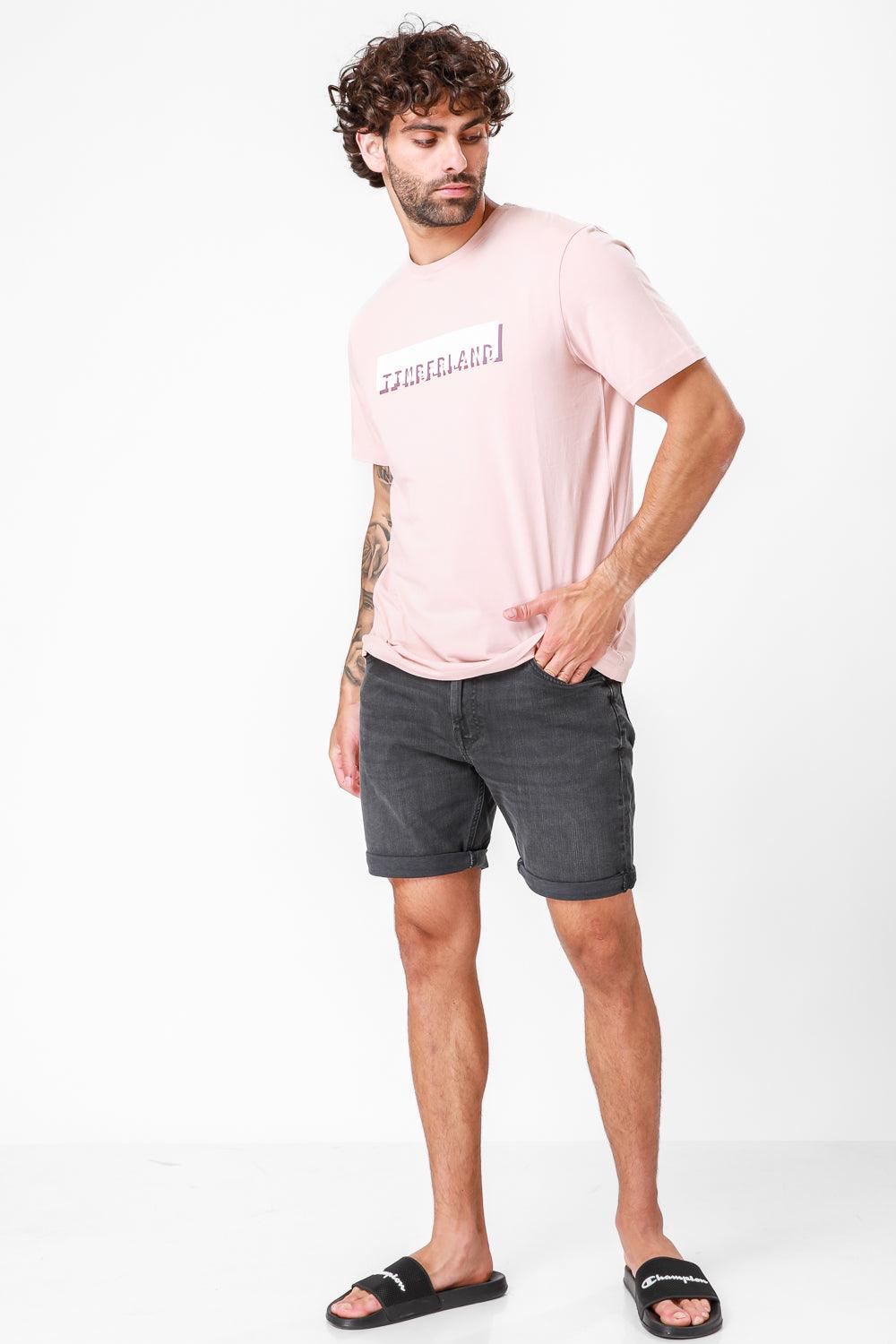 TIMBERLAND - חולצת לוגו לינארית ורודה - MASHBIR//365