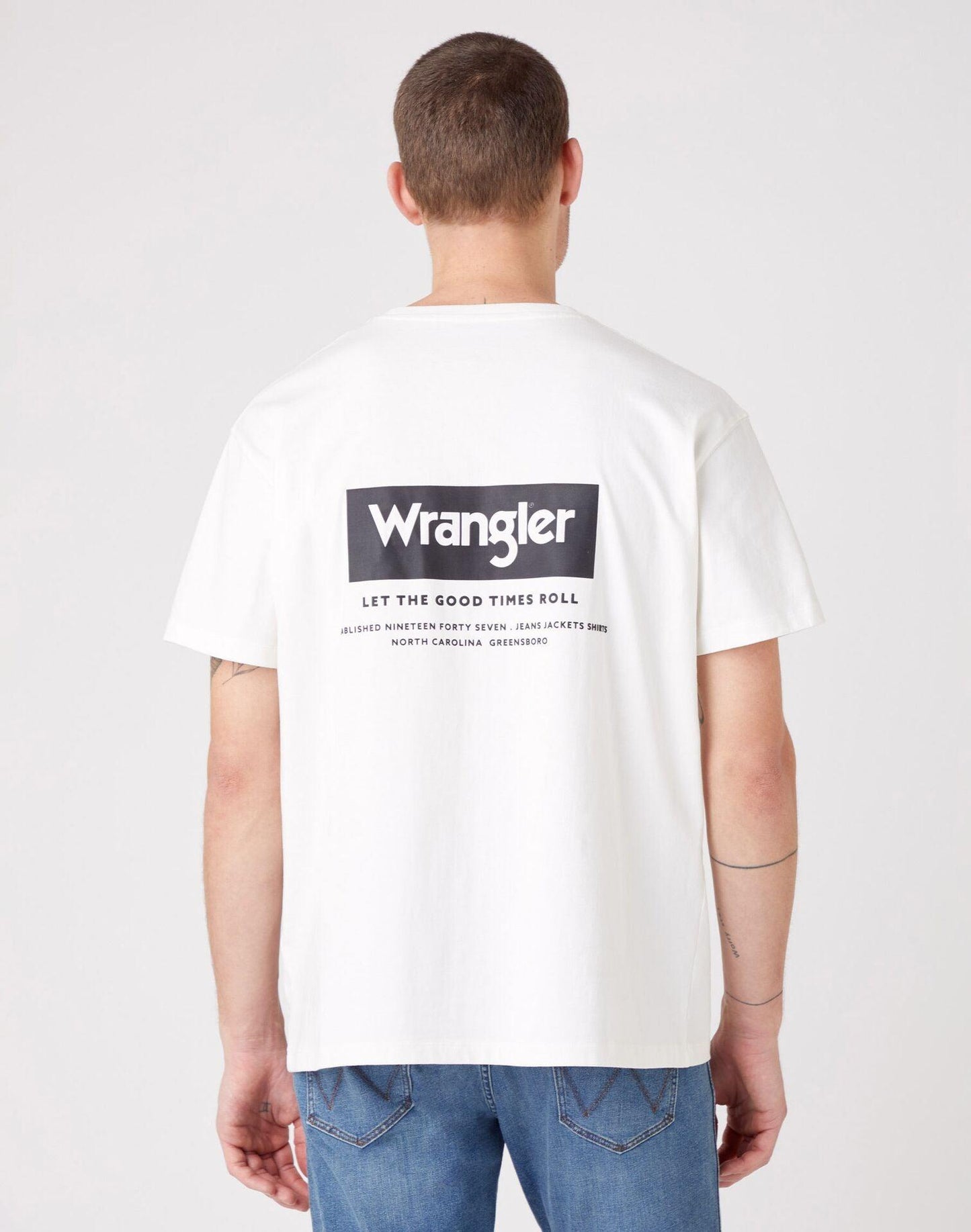 WRANGLER - חולצת לוגו OFF WHITE - MASHBIR//365