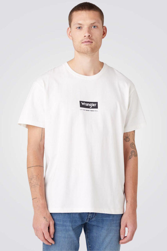 WRANGLER - חולצת לוגו OFF WHITE - MASHBIR//365