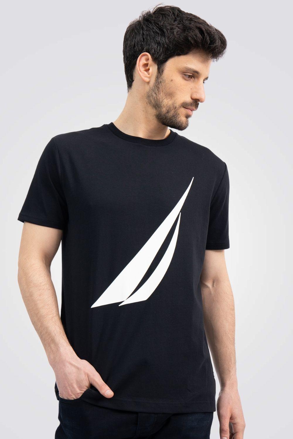 NAUTICA - חולצת לוגו שחורה - MASHBIR//365