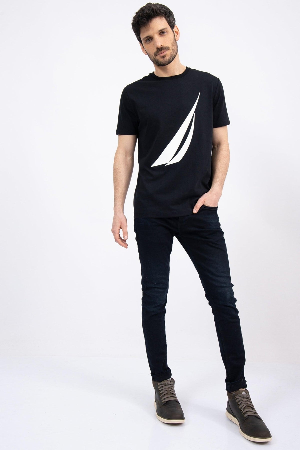 NAUTICA - חולצת לוגו שחורה - MASHBIR//365