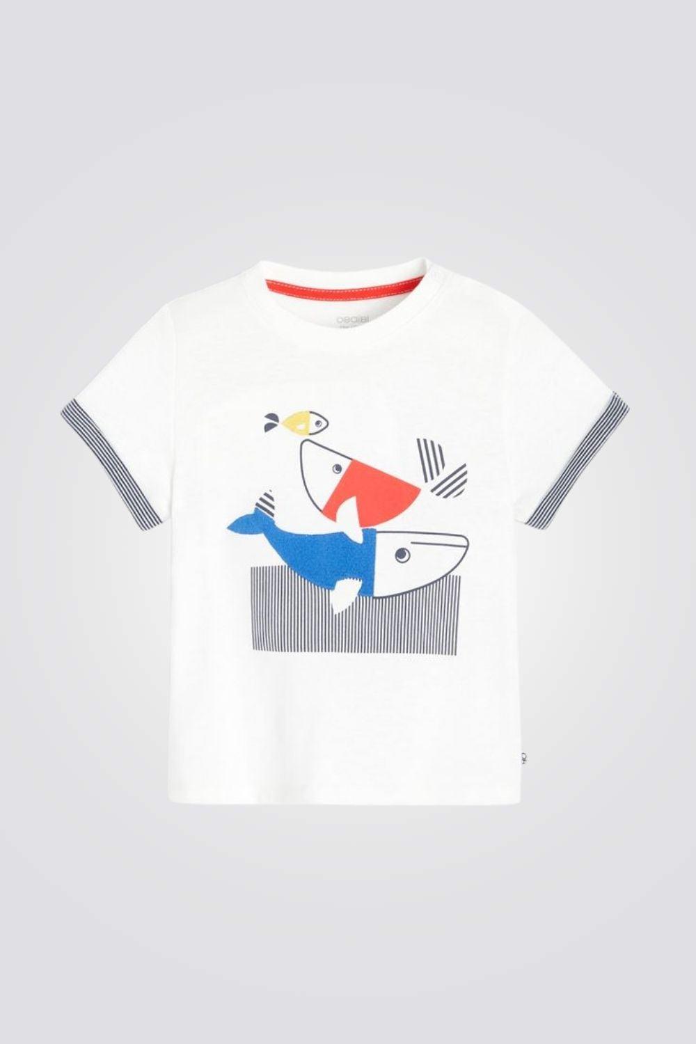 OBAIBI - חולצת לוויתנים בצבע לבן - MASHBIR//365