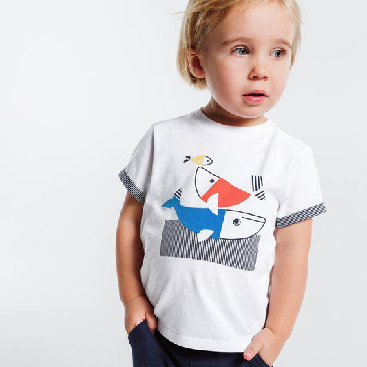 OBAIBI - חולצת לוויתנים בצבע לבן - MASHBIR//365