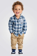 OBAIBI - חולצת משבצות בצבע כחול לתינוקות - MASHBIR//365