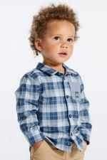 OBAIBI - חולצת משבצות בצבע כחול לתינוקות - MASHBIR//365